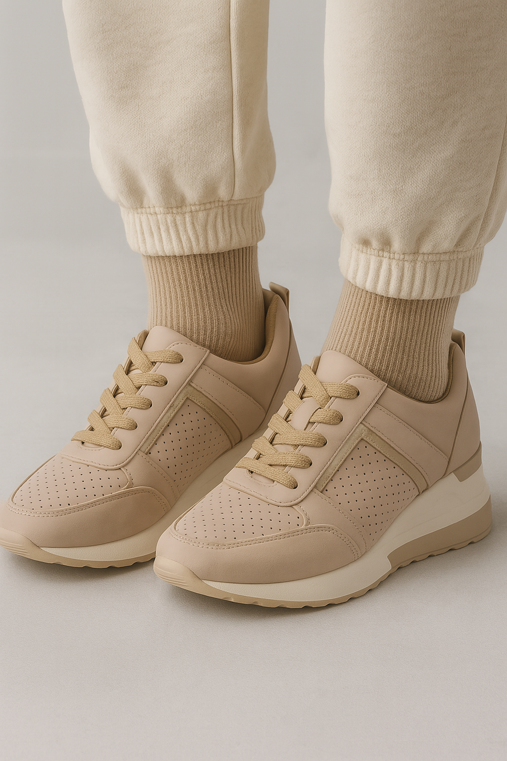 Robert | Stilfulde damesneakers med kilehæl, metalliske detaljer og en behagelig sål - - Robert | Stilfulde damesneakers med kilehæl, metalliske detaljer og en behagelig sål - €25 - {{ product_tags }