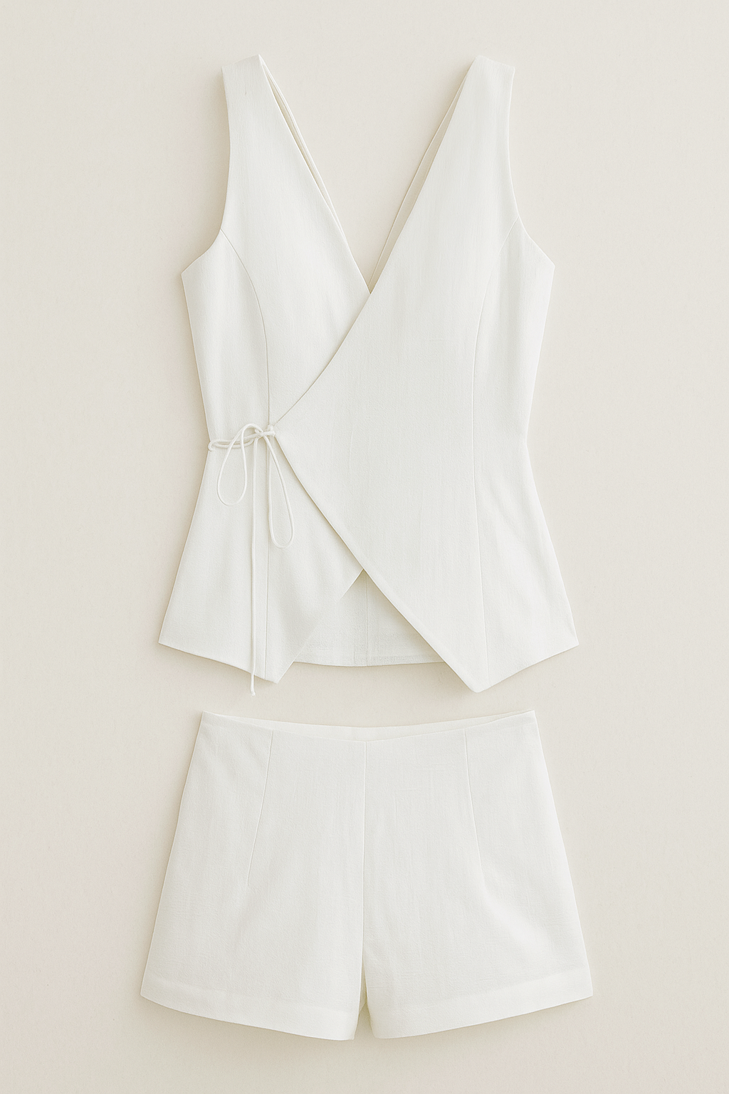 Carmen | Ærmeløs slå-om-shorts jumpsuit til kvinder - Hvid - Carmen | Ærmeløs slå-om-shorts jumpsuit til kvinder- €25 - {{ product_tags }