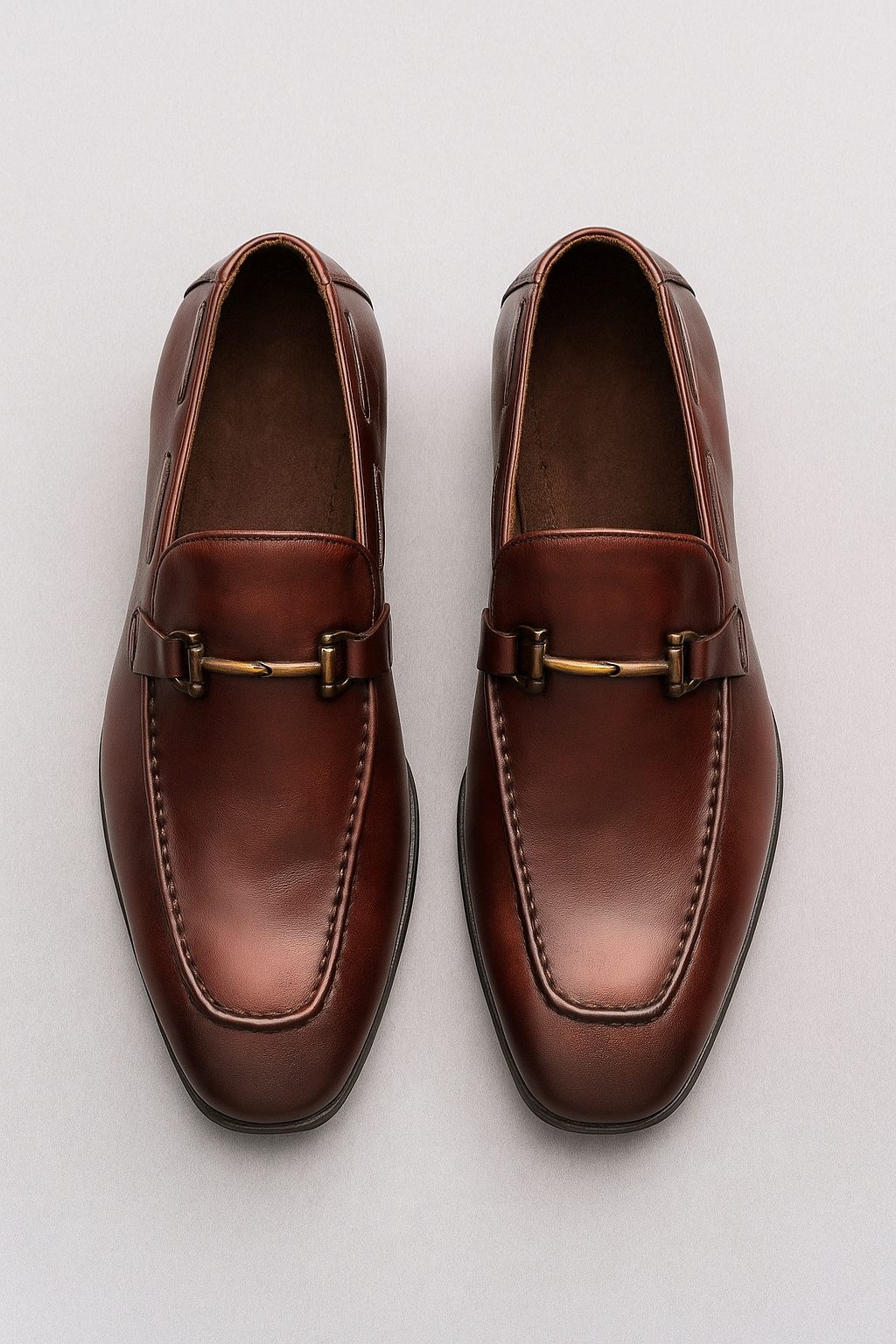 Gavin| Herre Klassiske Læderloafers i Brun med Dekorrings - - Gavin| Herre Klassiske Læderloafers i Brun med Dekorrings - €25 - {{ product_tags }