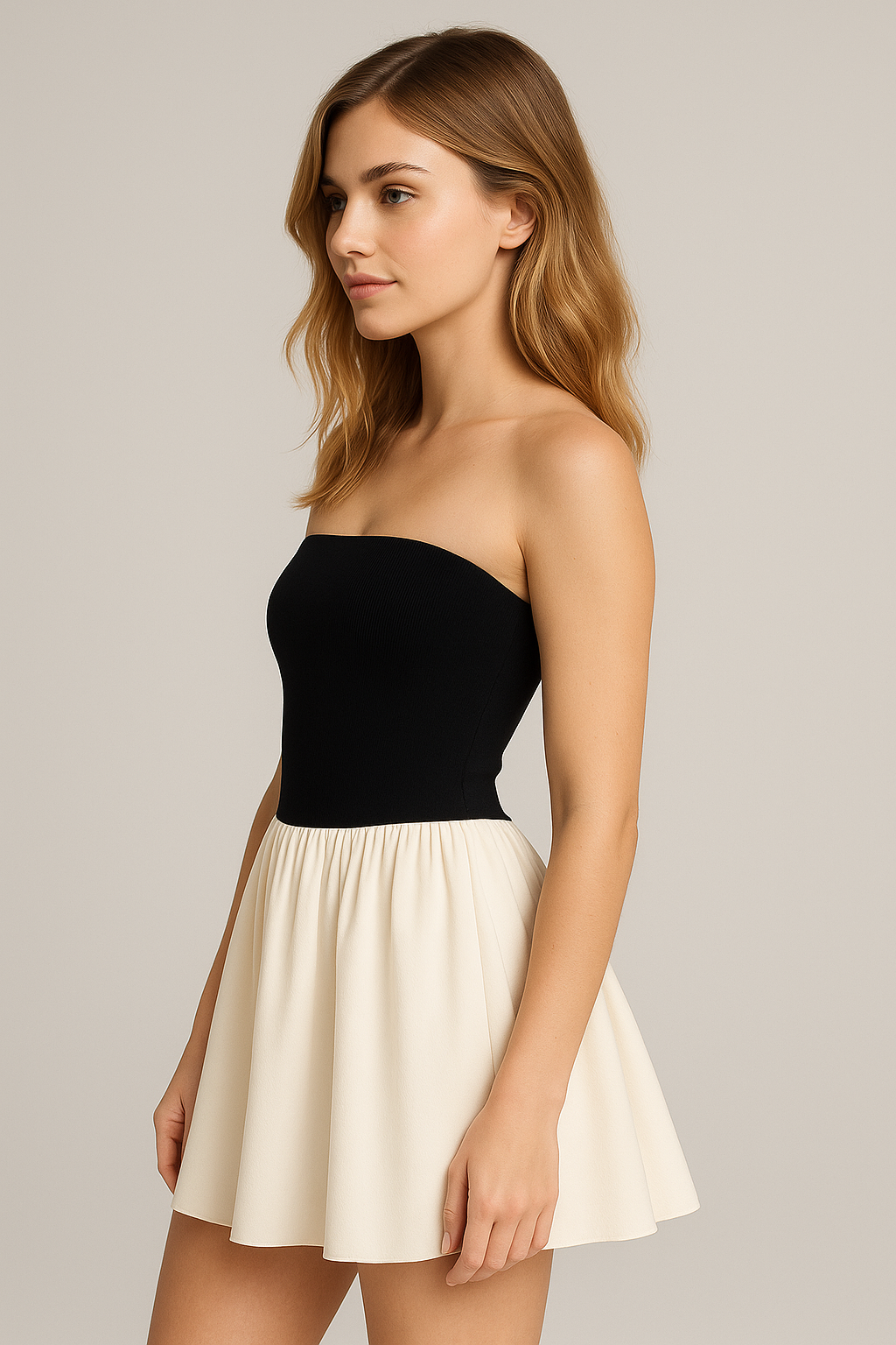 Elowen | Elegant bandeau-top med udstående miniskørt - - Elowen | Elegant bandeau-top med udstående miniskørt- €25 - {{ product_tags }