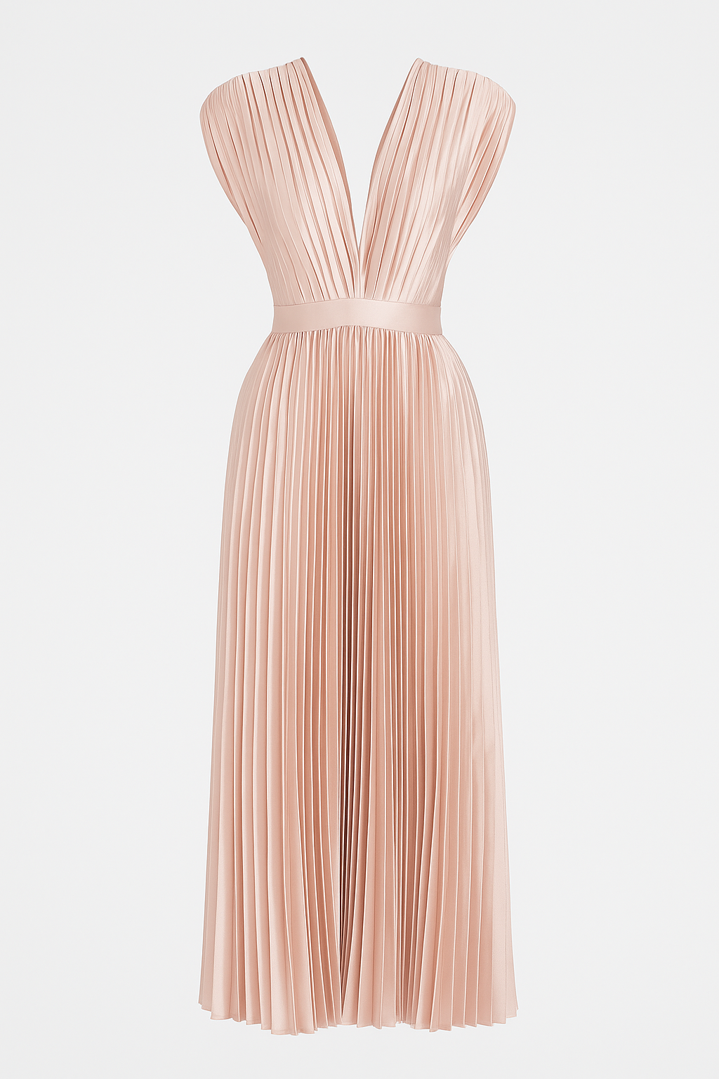 Amora | Damen elegant plissee-midi kjole med V-hals - Rosa - Amora | Damen elegant plissee-midi kjole med V-hals - €25 - {{ product_tags }