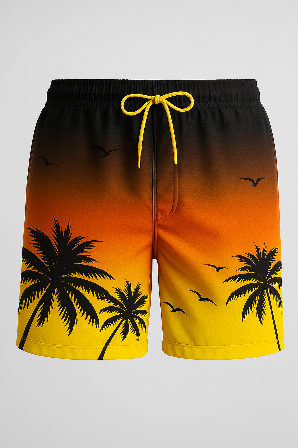 Kai | Herre badetøj med palme-sunset-print - Appelsin - Kai | Herre badetøj med palme-sunset-print - €25 - {{ product_tags }