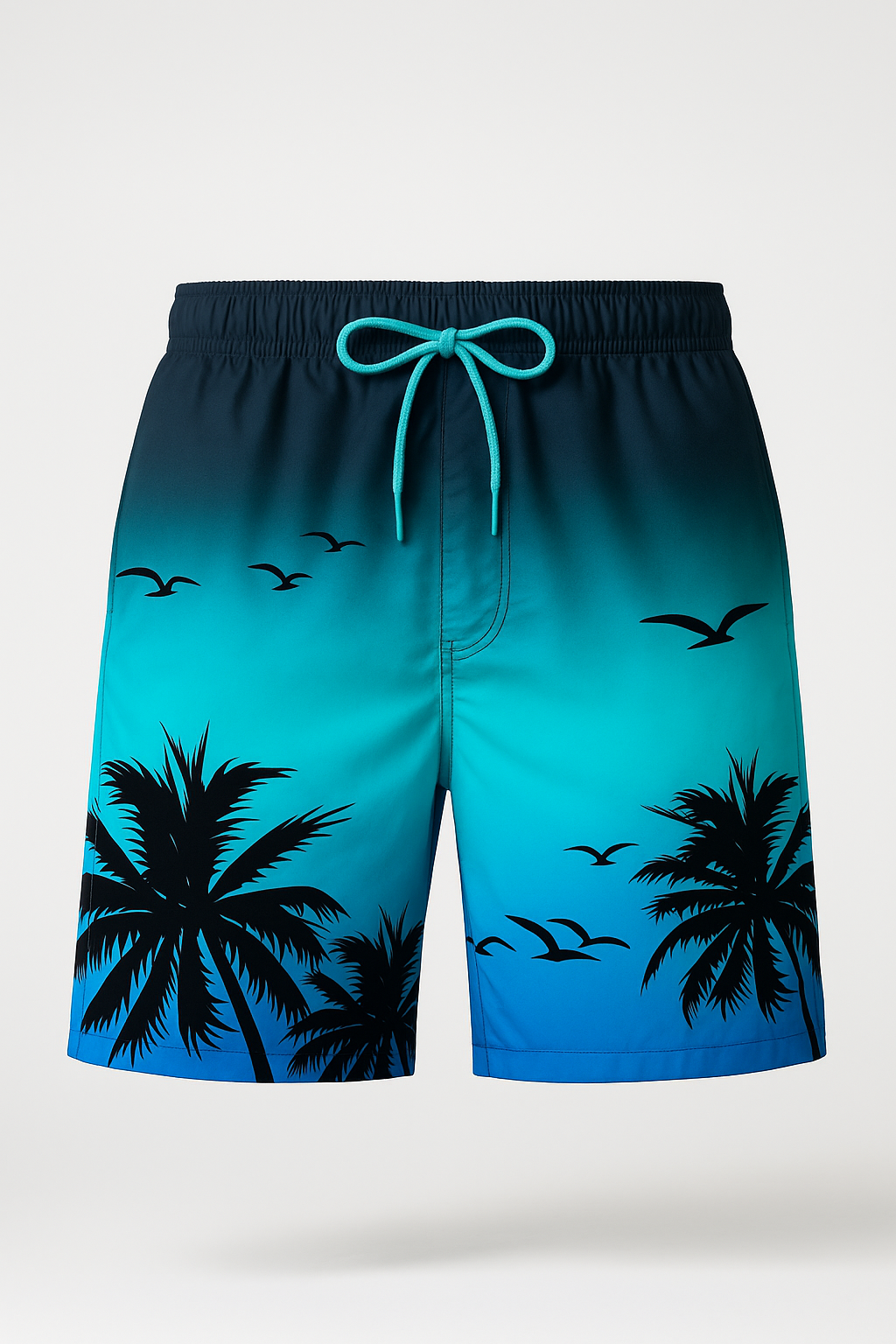 Kai | Herre badetøj med palme-sunset-print - Blå - Kai | Herre badetøj med palme-sunset-print - €25 - {{ product_tags }