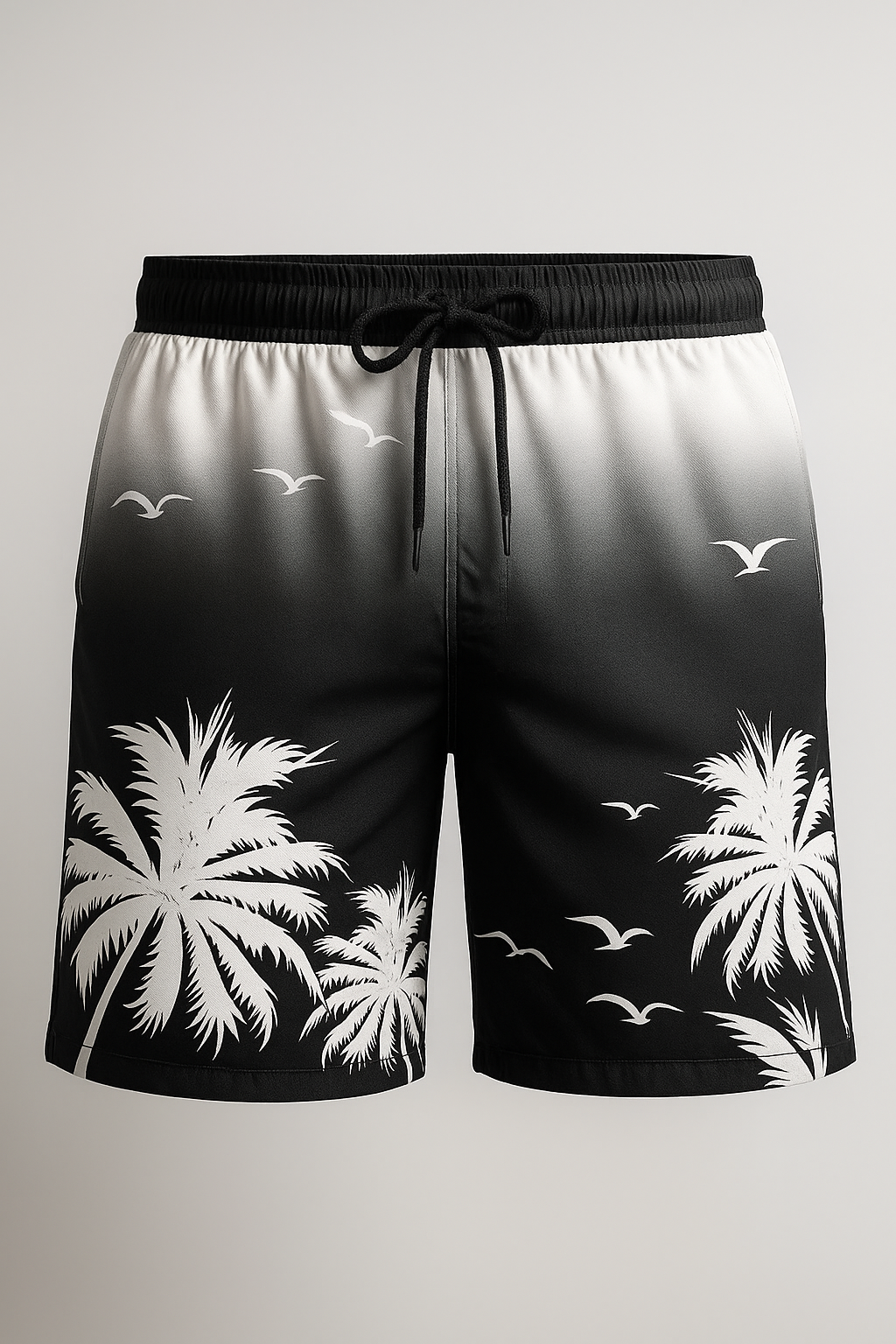 Kai | Herre badetøj med palme-sunset-print - Hvid - Kai | Herre badetøj med palme-sunset-print - €25 - {{ product_tags }