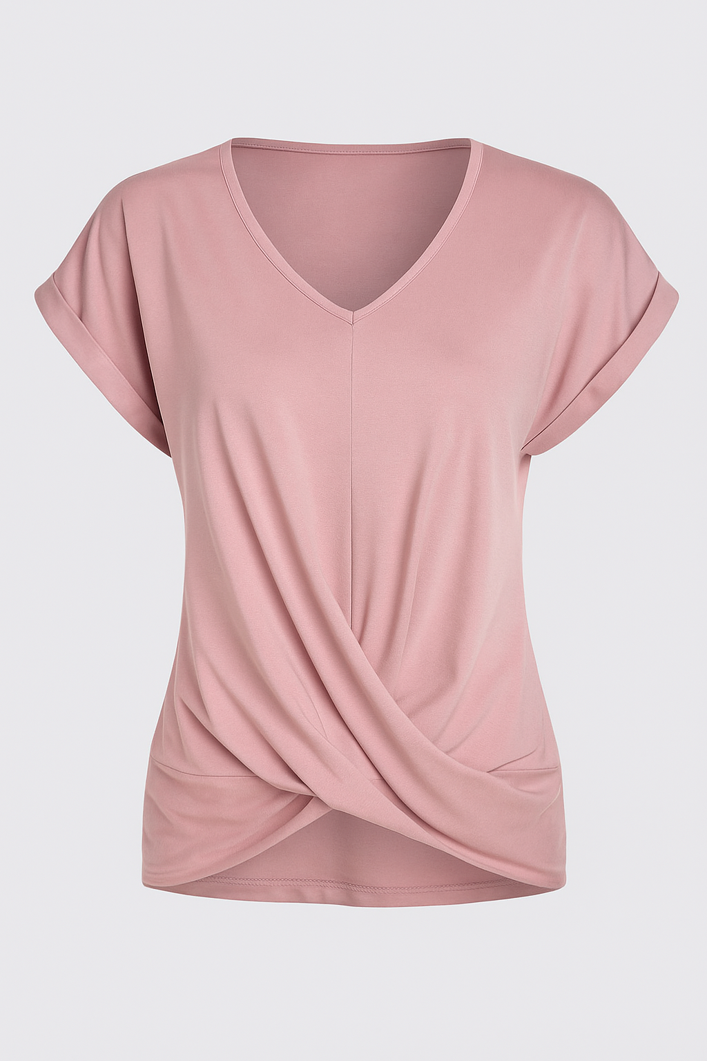 Ruth | V-neck T-shirt i blødt og let stof - Lyserød - Ruth | V-neck T-shirt i blødt og let stof - €25 - {{ product_tags }