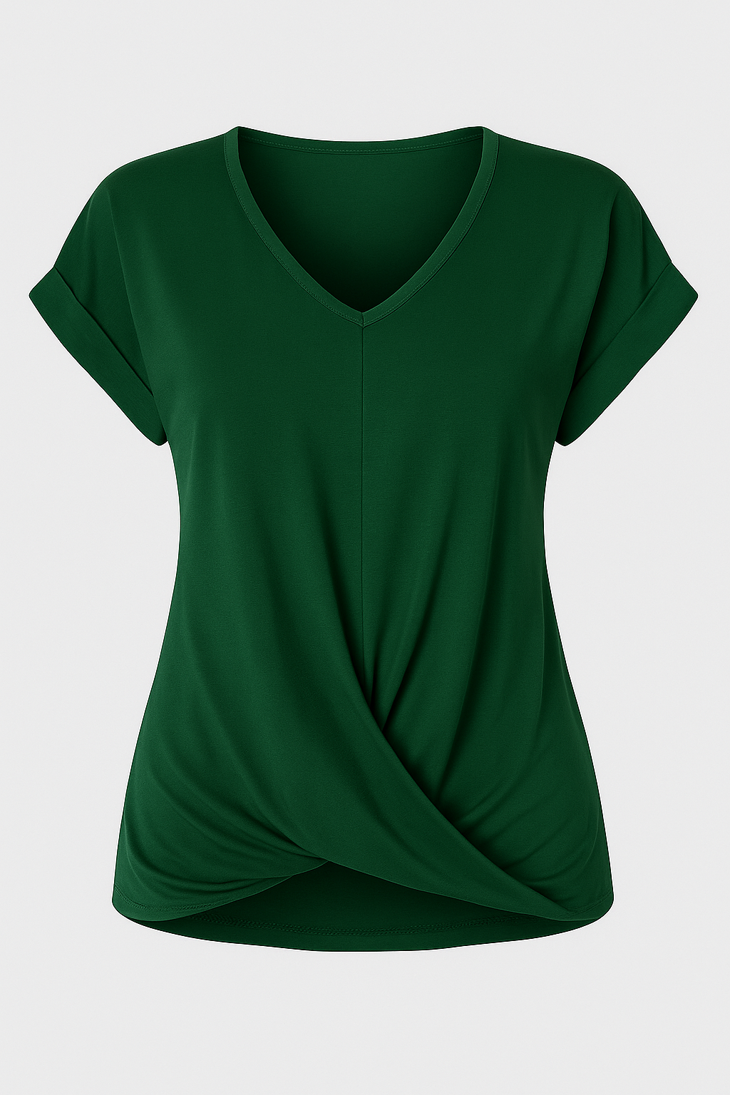 Ruth | V-neck T-shirt i blødt og let stof - Grøn - Ruth | V-neck T-shirt i blødt og let stof - €25 - {{ product_tags }