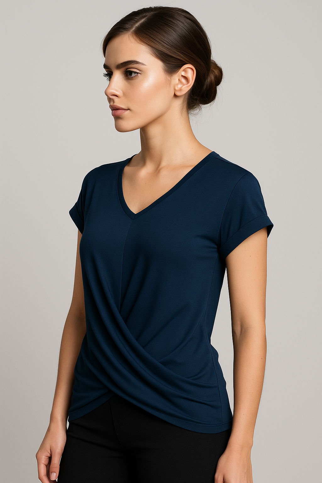 Ruth | V-neck T-shirt i blødt og let stof - - Ruth | V-neck T-shirt i blødt og let stof - €25 - {{ product_tags }