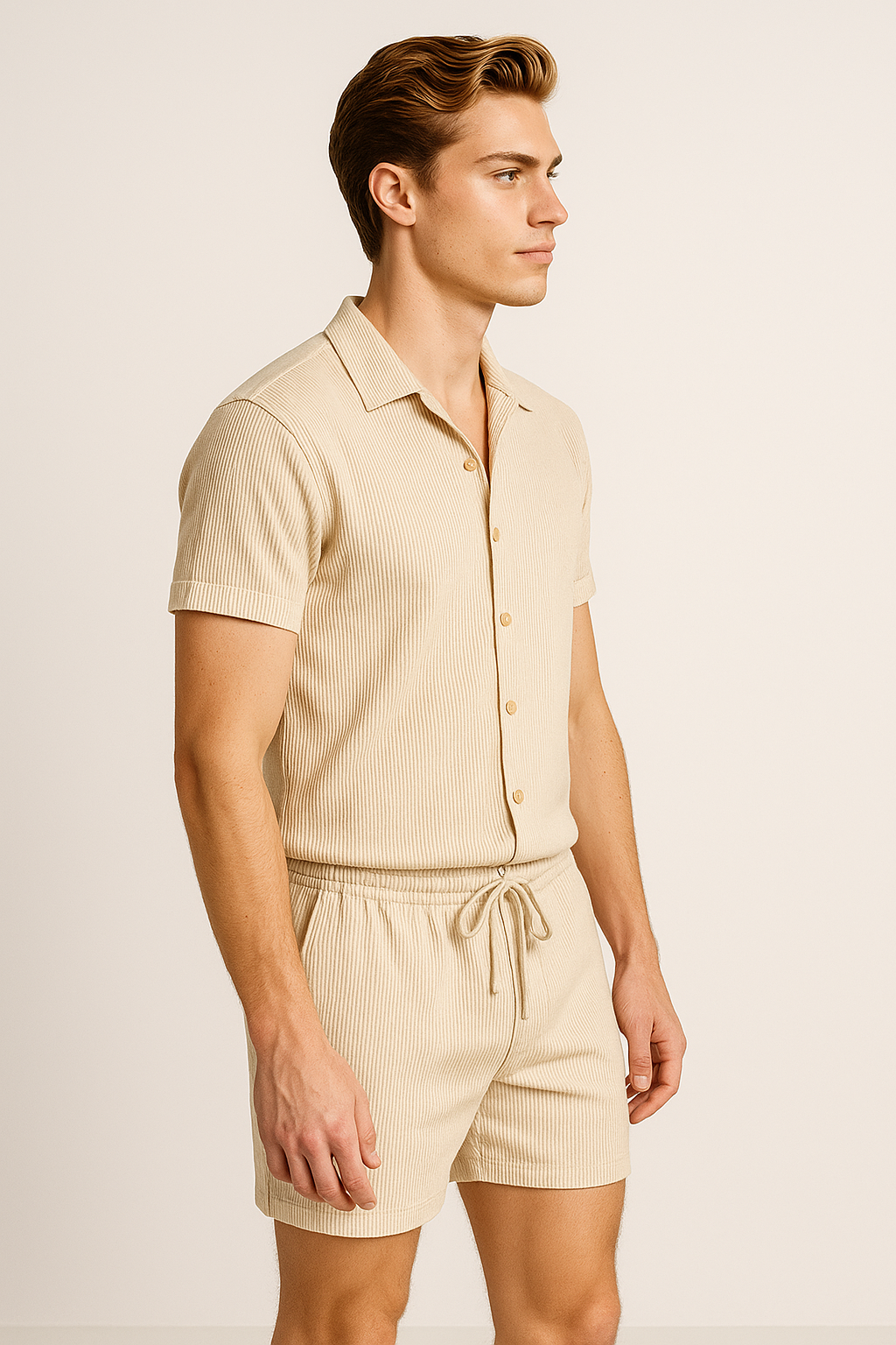 Jasper | Sommer sæt i bomuld med kortærmet skjorte og elastiske shorts - - Jasper | Sommer sæt i bomuld med kortærmet skjorte og elastiske shorts - €25 - {{ product_tags }