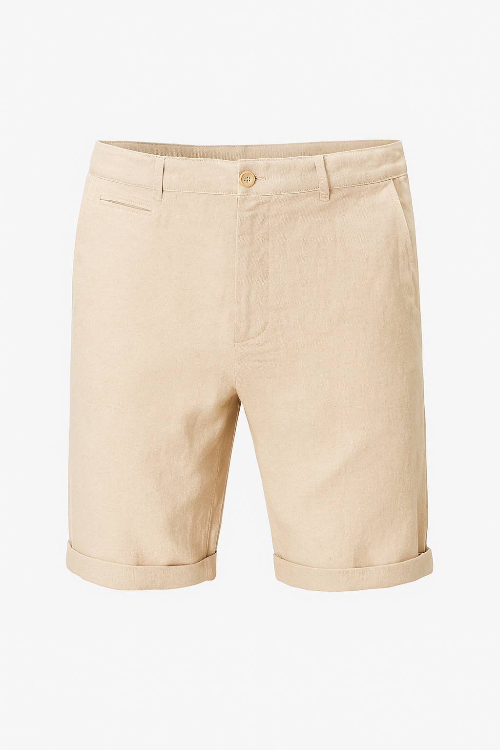 Anton | Linned Cashew-Korte med Rullet Kant - Beige - Anton | Linned Cashew-Korte med Rullet Kant - €25 - {{ product_tags }