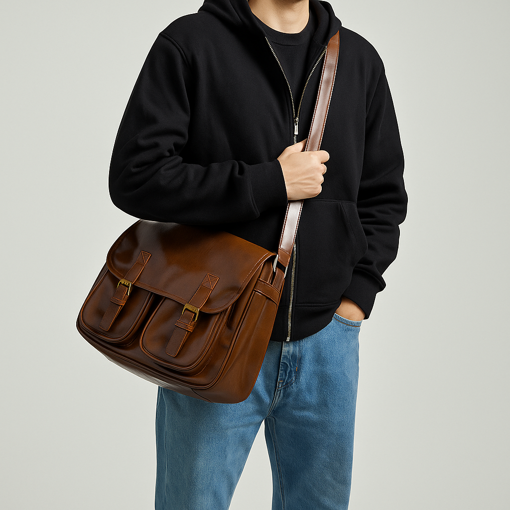 Alexander | Vintage-inspireret Messenger Taske i Kunstlæder - - bags - {{ product_tags }