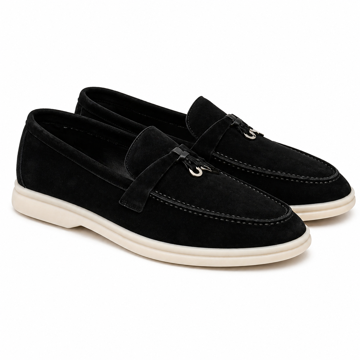 Mocassin homme élégant - Cuir nubuck et confort estival dans Noir