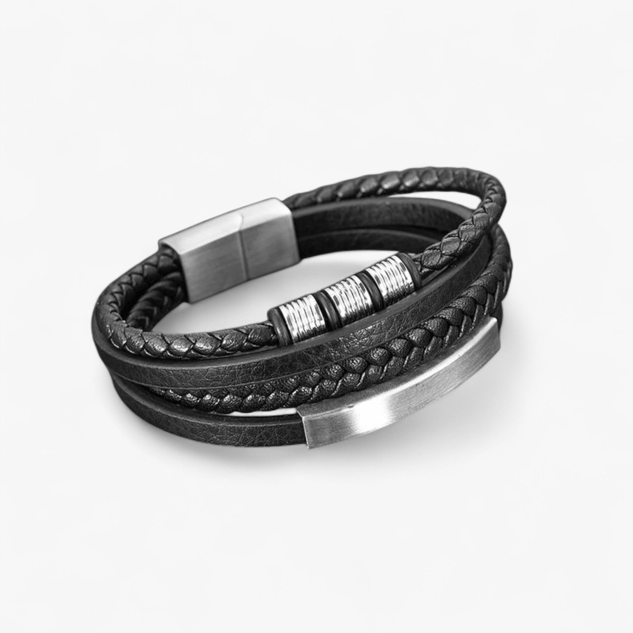 Multistribet flettet armbånd til mænd - - Multistribet flettet armbånd til mænd - €25 - {{ product_tags }