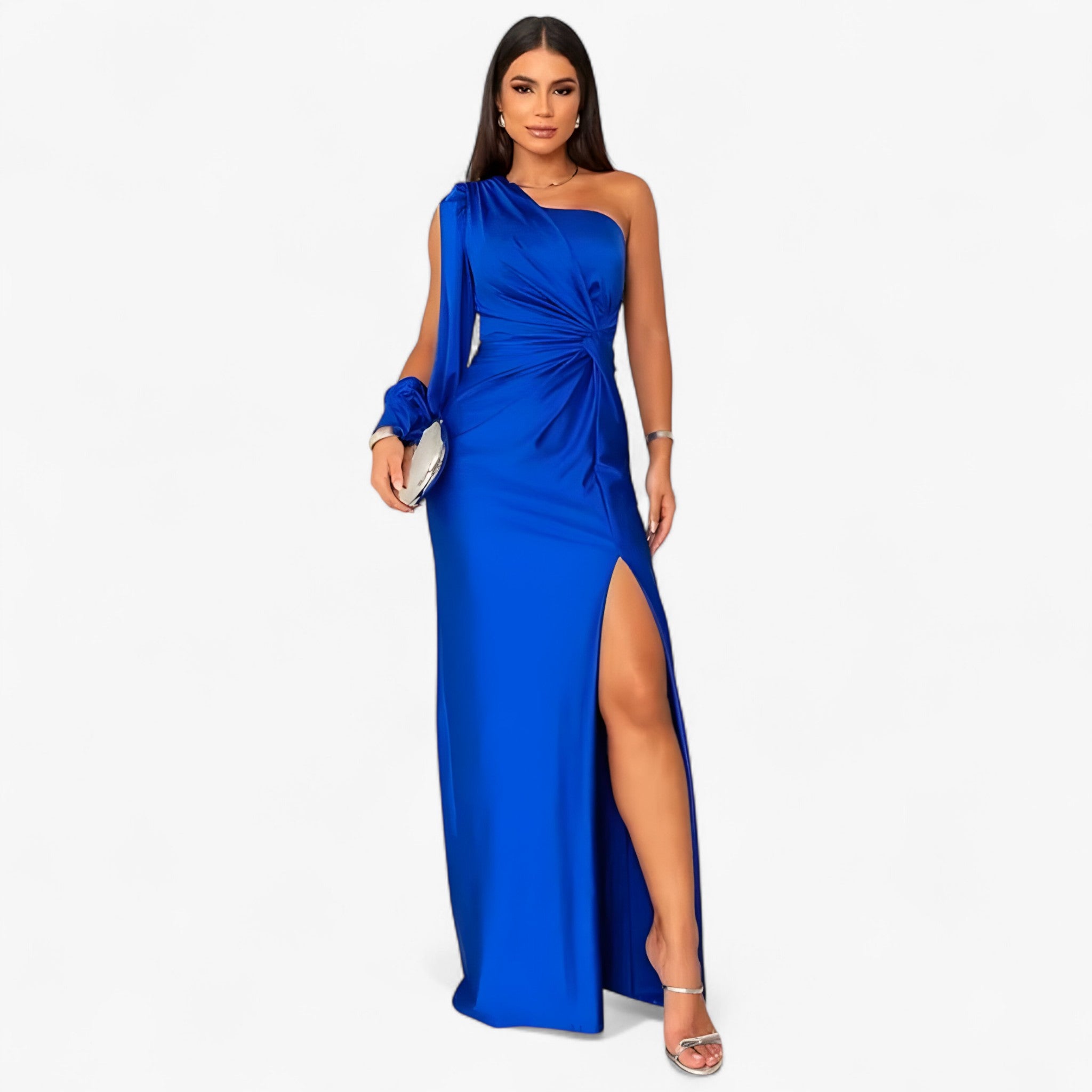 Camilla | Kvinders Satin Kjole - Elektrisk blå - women's fashion - {{ product_tags }