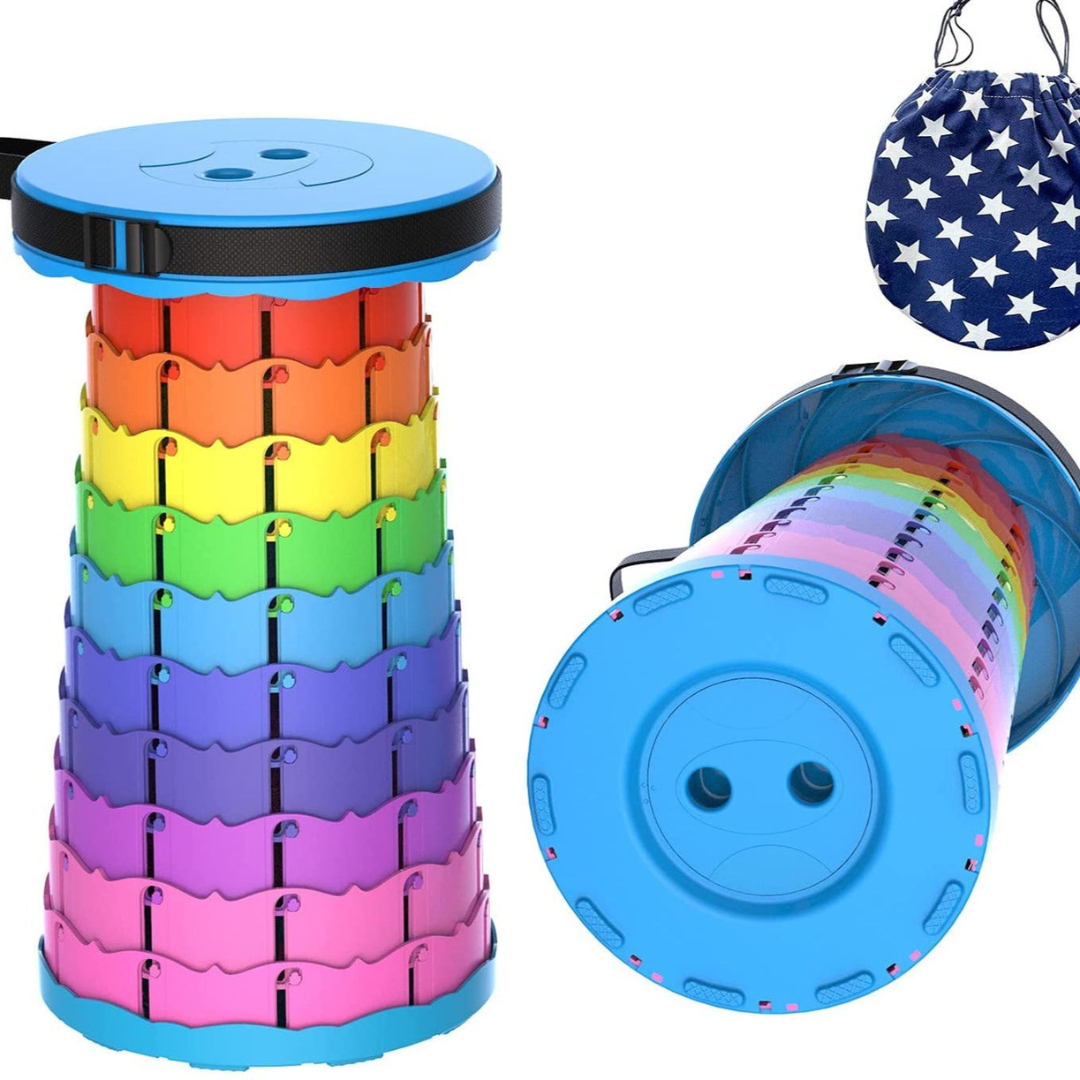 PortaFold | 2.0 Sammenklappelig taburet med 4 sædehøjder - Blandede farver Regnbue - house & garden - {{ product_tags }