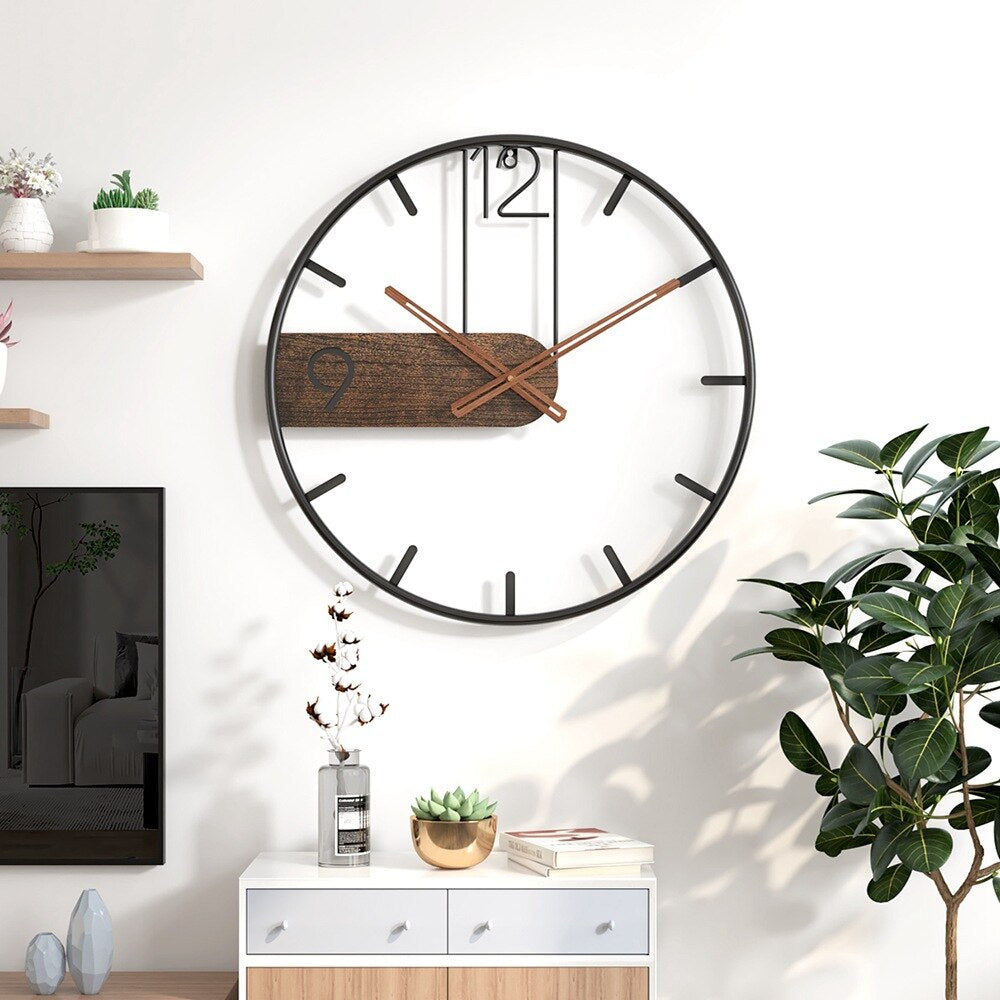 Stål-valnød | Elegant designet ur - Udvid dit rum med et raffineret miks af materialer - - watches - {{ product_tags }