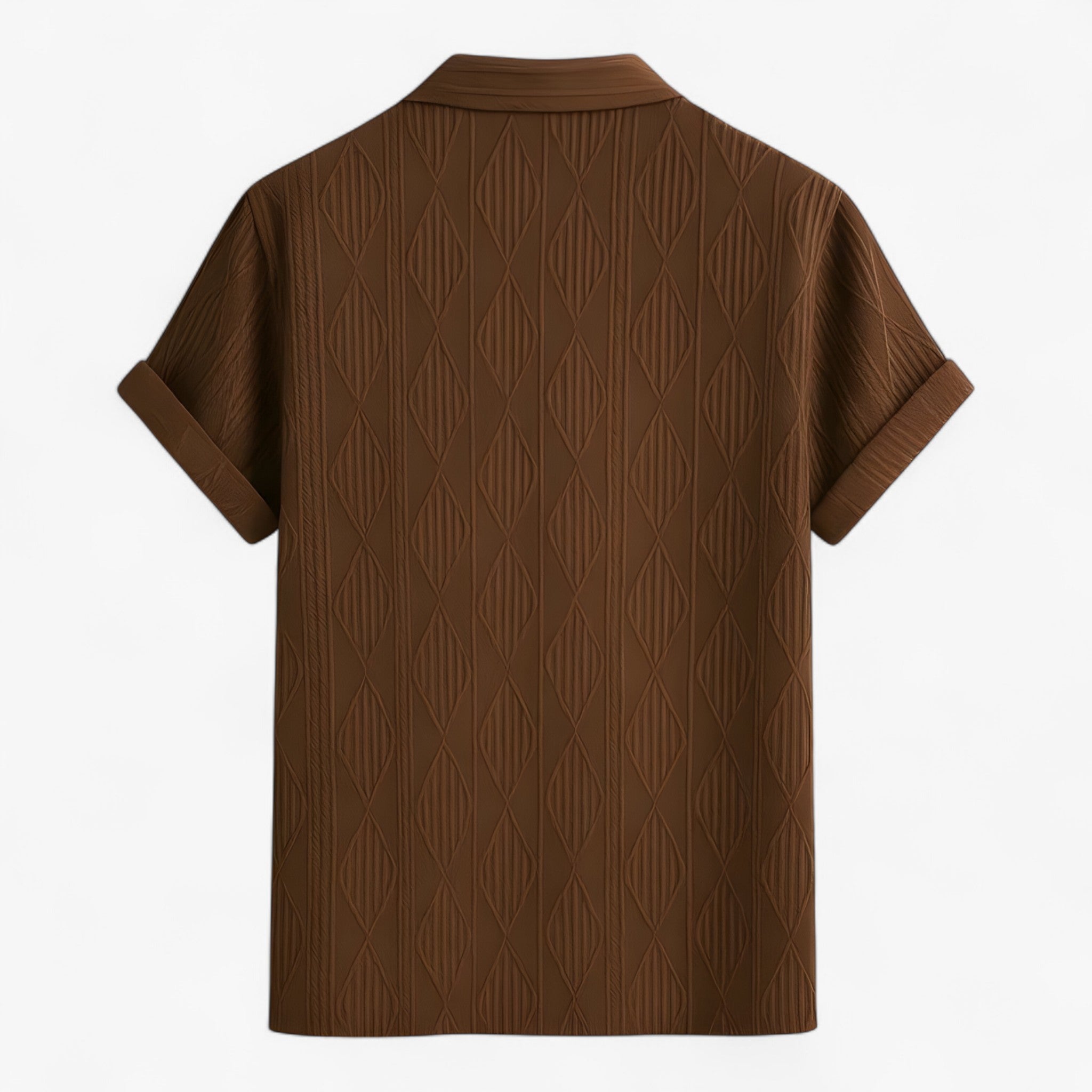 Jelo | Geometrisk Jacquard Cubansk Skjorte - - men's fashion - {{ product_tags }