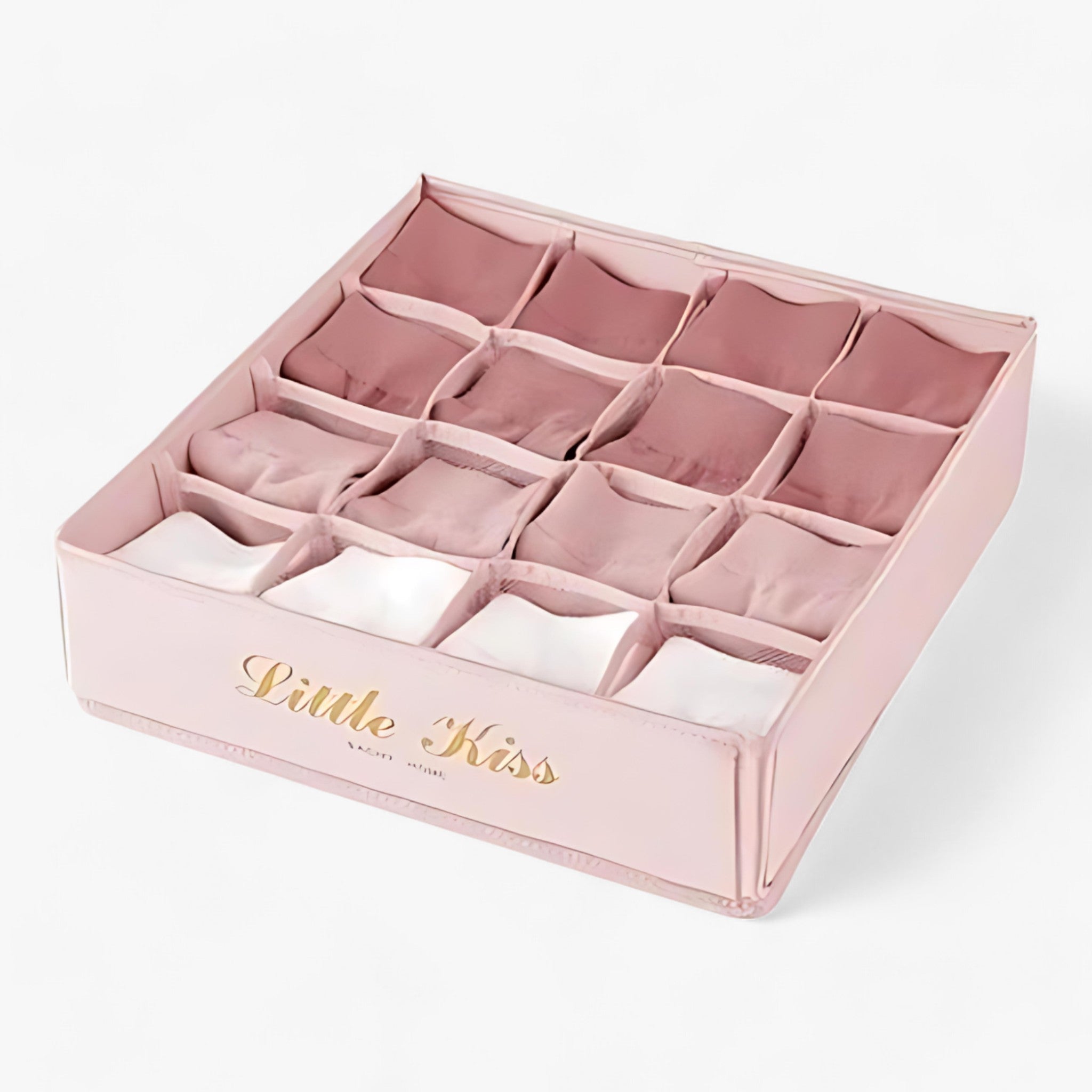 Tøjskabsorganisator | Foldbar skuffeinddeling til undertøj med let adgang - 16 rum rosa - house & garden - {{ product_tags }