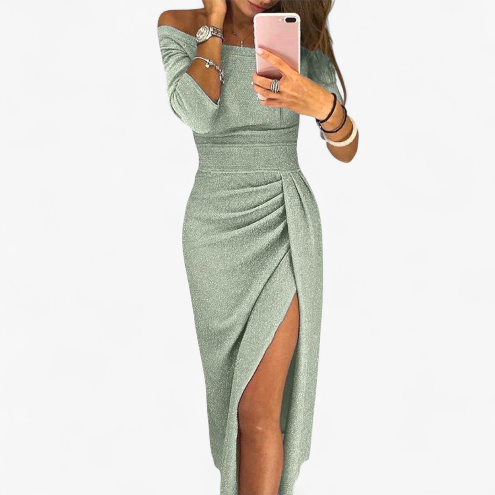 Alwinna - Elegant kjole med bare skuldre - - women's fashion - {{ product_tags }