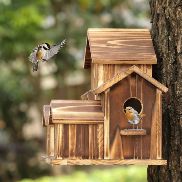 Håndlavet fuglehus med 6 huller - - house & garden - {{ product_tags }