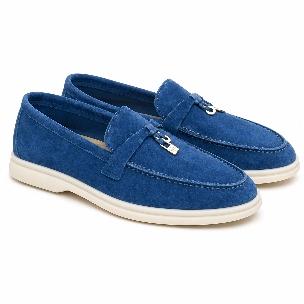 Mocassin homme élégant - Cuir nubuck et confort estival dans Bleu