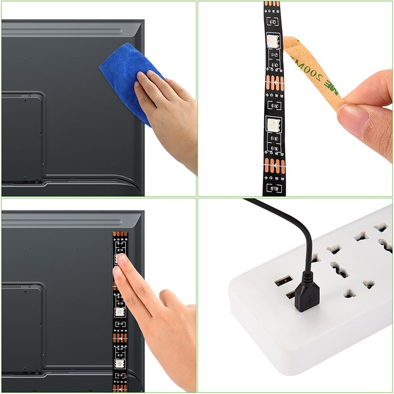 TV Baggrundsbelysning LED Strip – 16 Farver, USB - - LED Strip Light - {{ product_tags }