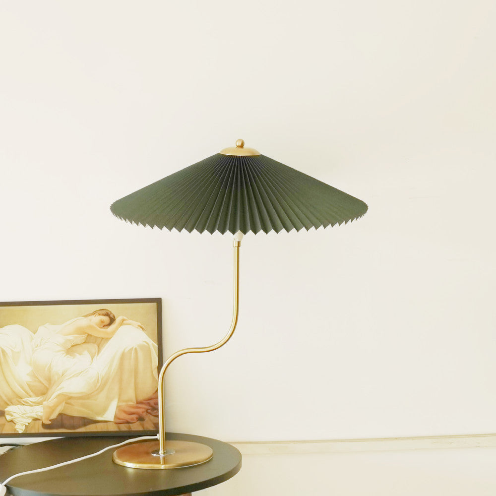 Retro Flæset Skærm Bordlampe - Dekorativt Accentlys - Mørkegrøn - Home Decor - {{ product_tags }