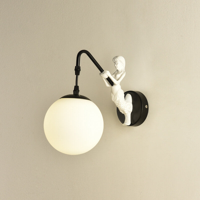 Rustik Kugle Væglampe - Vintage Design Sconce - Sort Hvid - Home Decor - {{ product_tags }