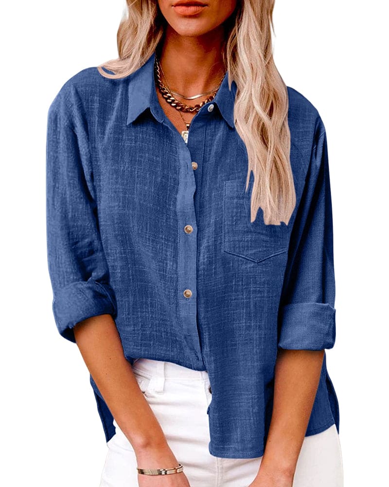 Dame Afslappet Skjorte - Løs Casual Bluse
