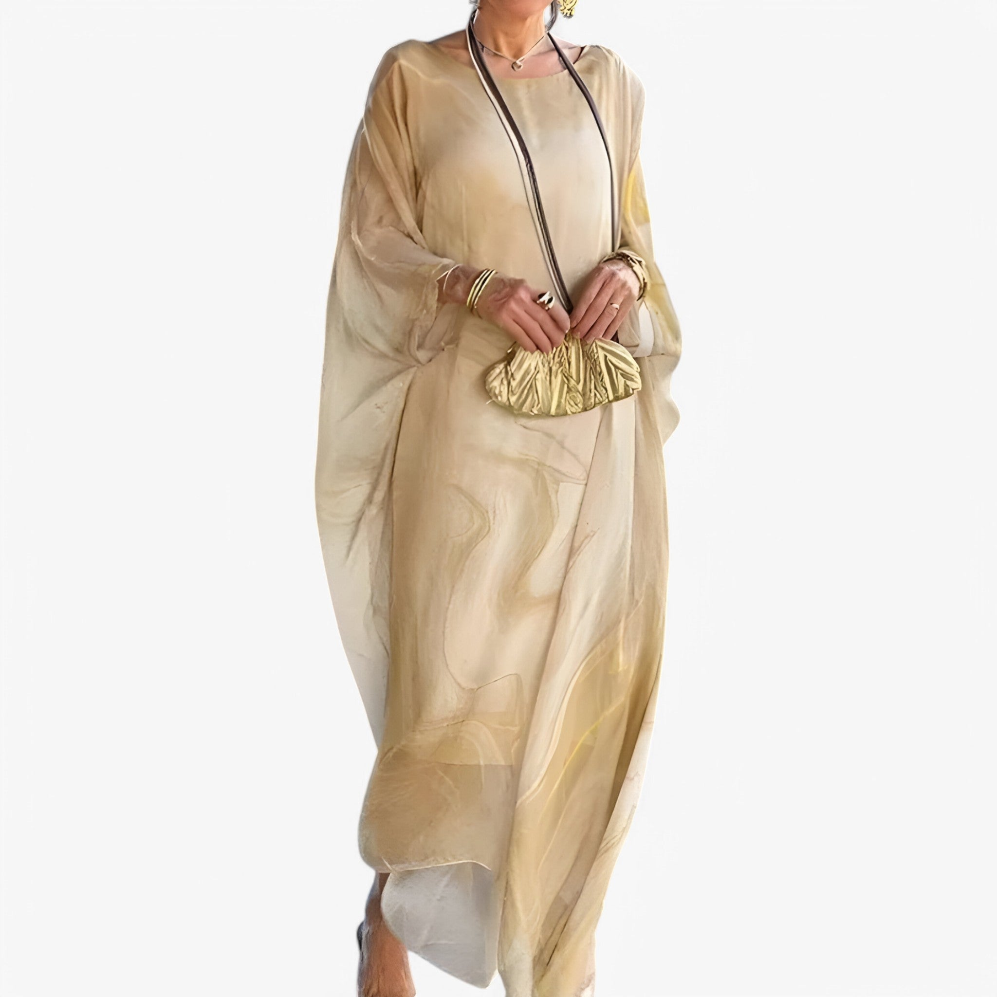 Celeste | Maxi kjole i marmor - Unik og elegant - Gul - women's fashion - {{ product_tags }