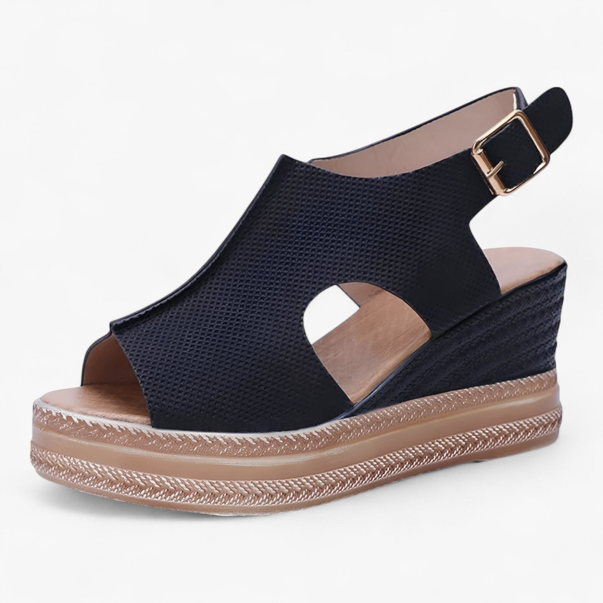 Cora | Plateausandaler - Komfortable og elegante - Sort - Cora | Plateausandaler - Komfortable og elegante - €25 - {{ product_tags }