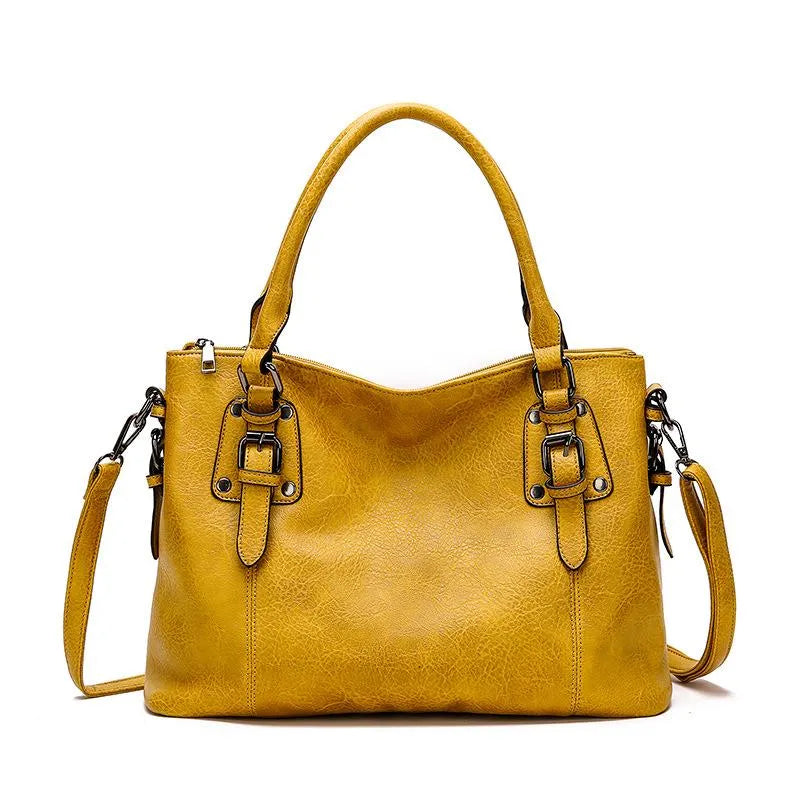 Nouk™ | Chic skuldertaske i læder - Gul - bags - {{ product_tags }
