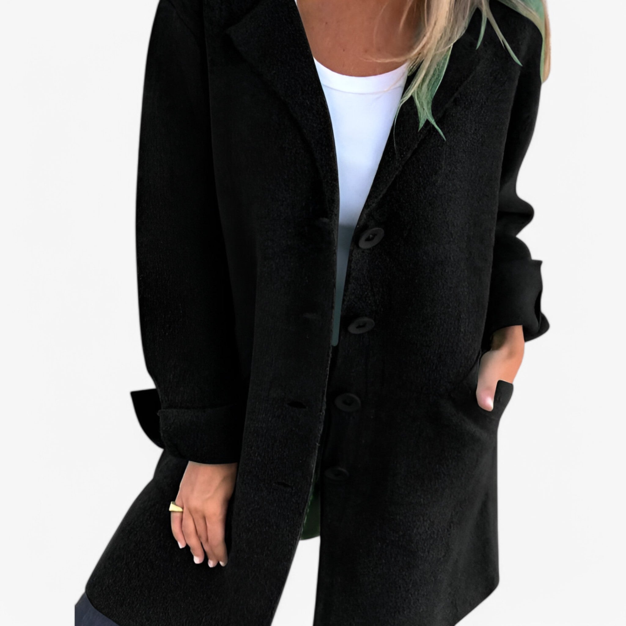 Milena | Uldjakke - Modebevidst og varm - Sort - women's fashion - {{ product_tags }