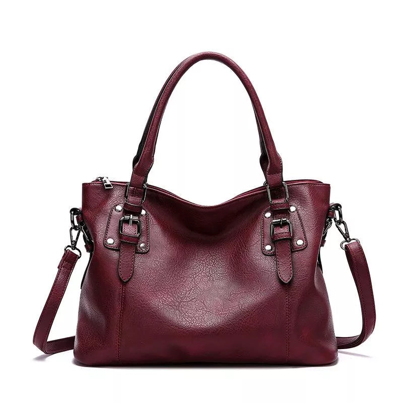 Nouk™ | Chic skuldertaske i læder - Vin - bags - {{ product_tags }