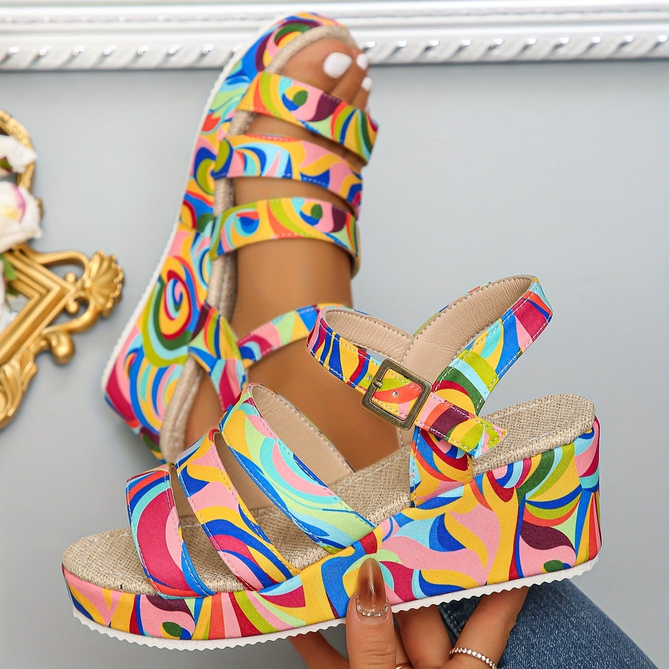 Selora | Platform ankelremsandaler