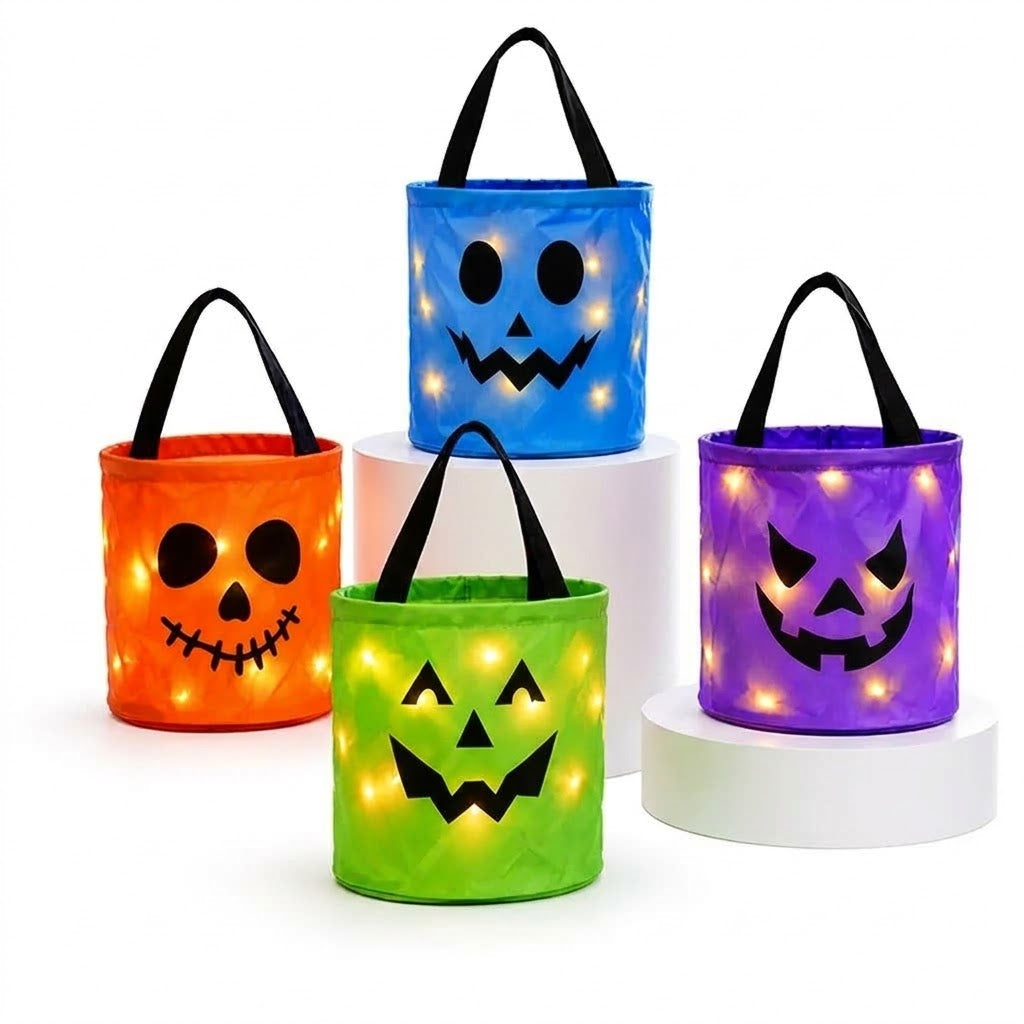 LED Græskar Slikkurv med Håndtag til Halloween