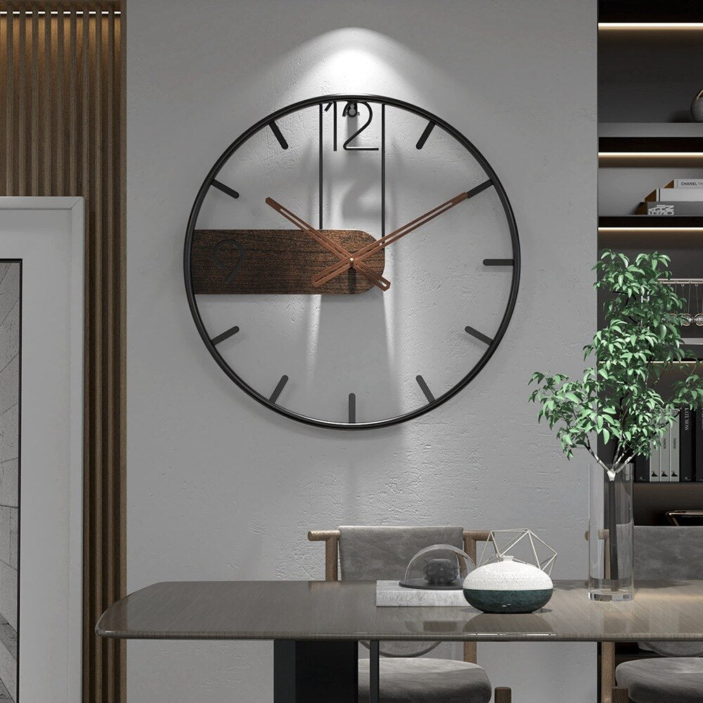 Stål-valnød | Elegant designet ur - Udvid dit rum med et raffineret miks af materialer - - watches - {{ product_tags }