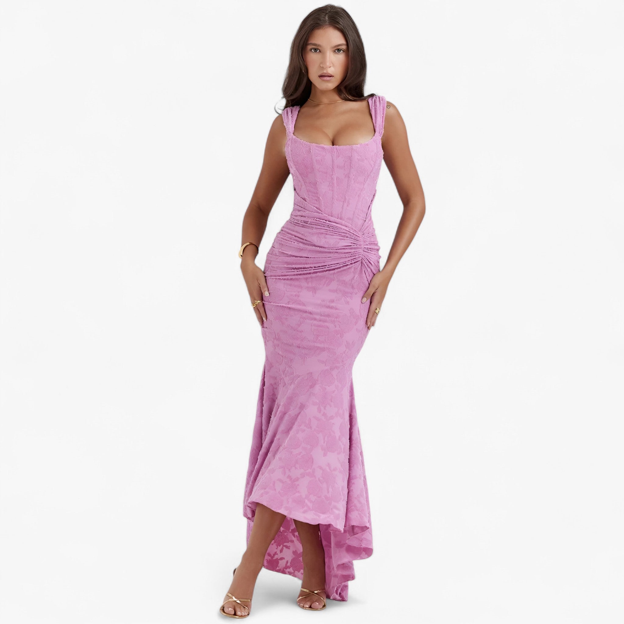 Clara | Midi kjole – Elegant og figurskabende pasform - Rosa - women's fashion - {{ product_tags }