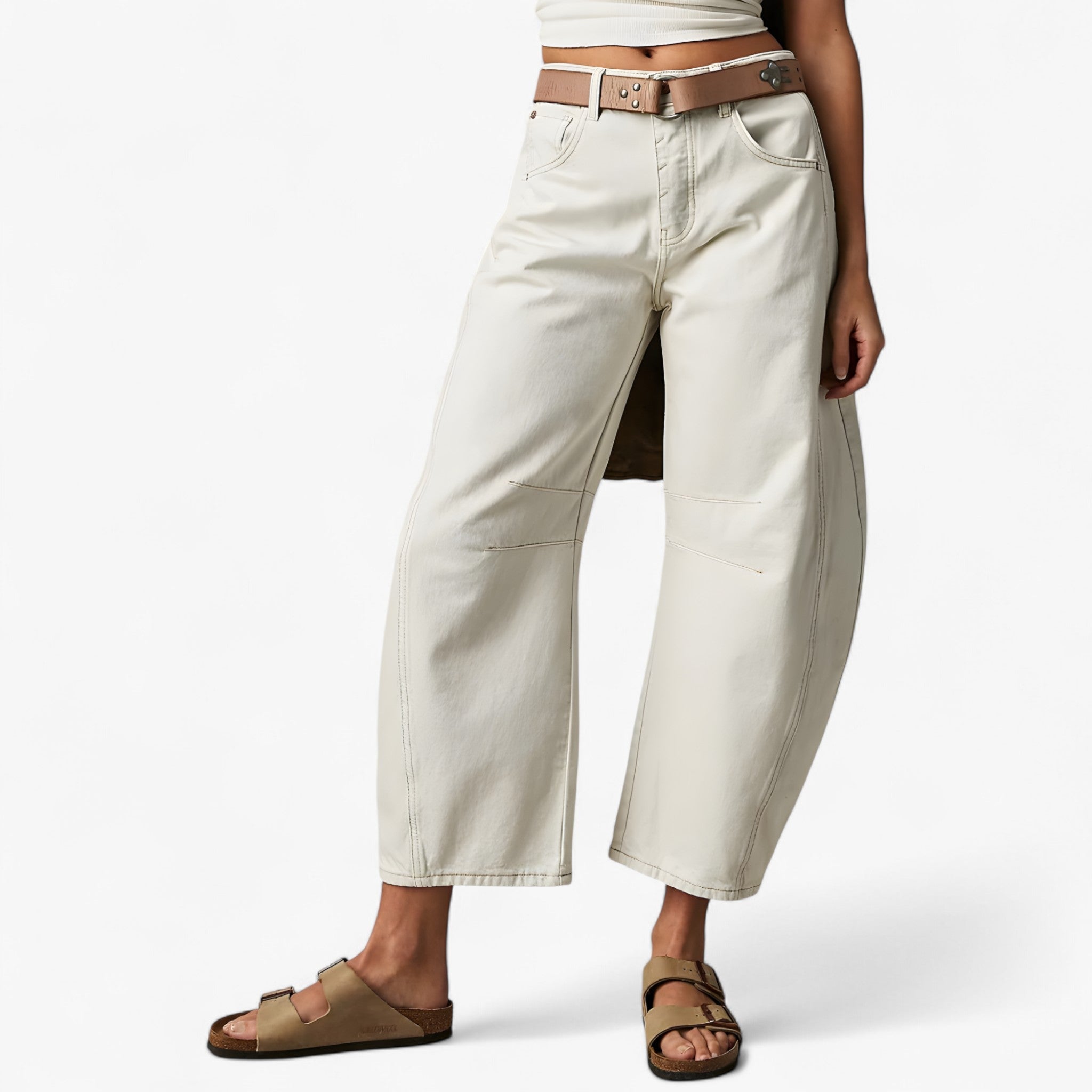 Salve | Jeans med Vidde Ben - Hvid - women's fashion - {{ product_tags }