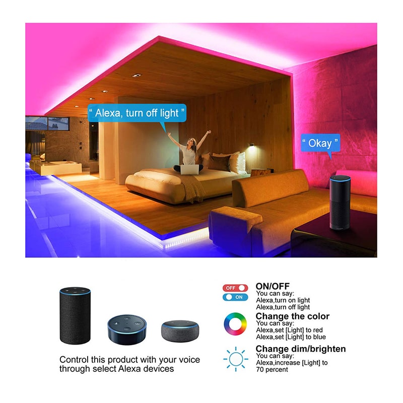 Smart WiFi LED Strip Lys – 8 Tilstande med Musiksynkronisering - - LED Strip Light - {{ product_tags }