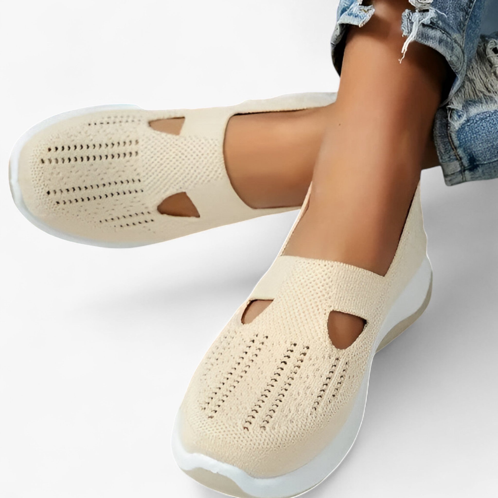 Clare | Bløde sko – Letvægts og støddæmpende - Beige - Clare | Bløde sko – Letvægts og støddæmpende - €25 - {{ product_tags }