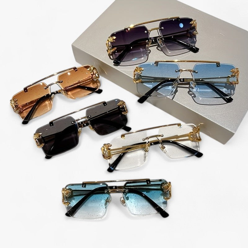 1 par moderigtige firkantede solbriller uden ramme til mænd - - men's fashion - {{ product_tags }