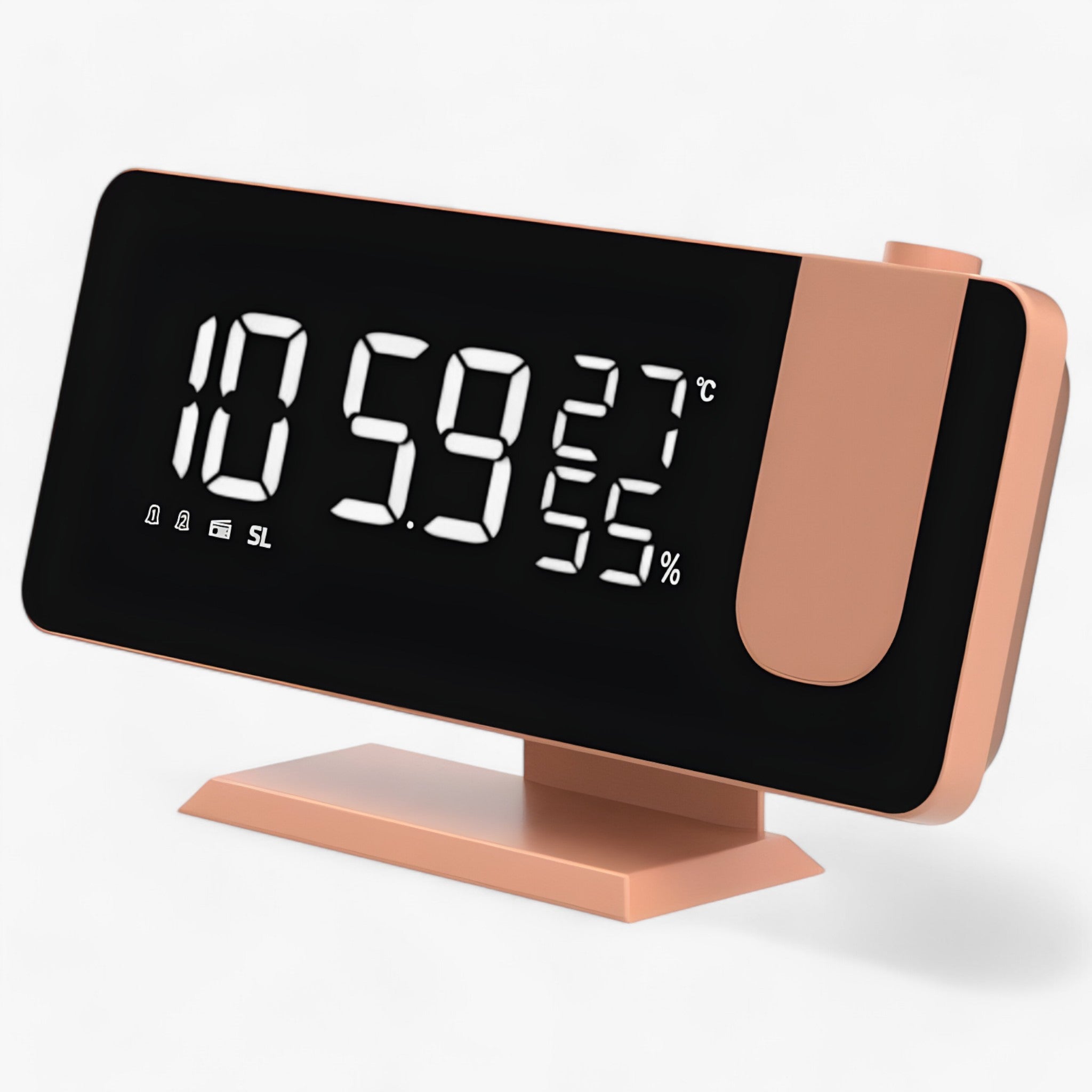Aton | Intelligent Alarmklokke - FM Radio og LED-Display med 180° Projektion af Klokken - Oro Rosa - gadgets - {{ product_tags }