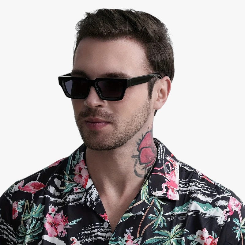 Tough sorte firkantede solbriller med retro-look - - men's fashion - {{ product_tags }