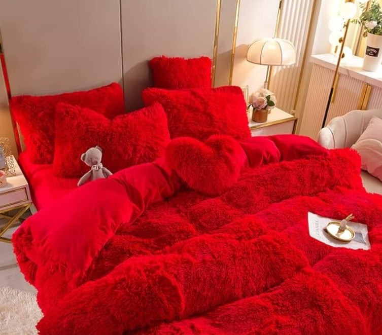 Softy | Sæt (5 stk) Tykke bløde fleece mikrofasertæppe til vinter - Rød - Softy | Sæt (5 stk) Tykke bløde fleece mikrofasertæppe til vinter - €25 - {{ product_tags }