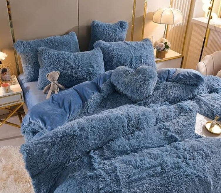 Softy | Sæt (5 stk) Tykke bløde fleece mikrofasertæppe til vinter - Blå - Softy | Sæt (5 stk) Tykke bløde fleece mikrofasertæppe til vinter - €25 - {{ product_tags }