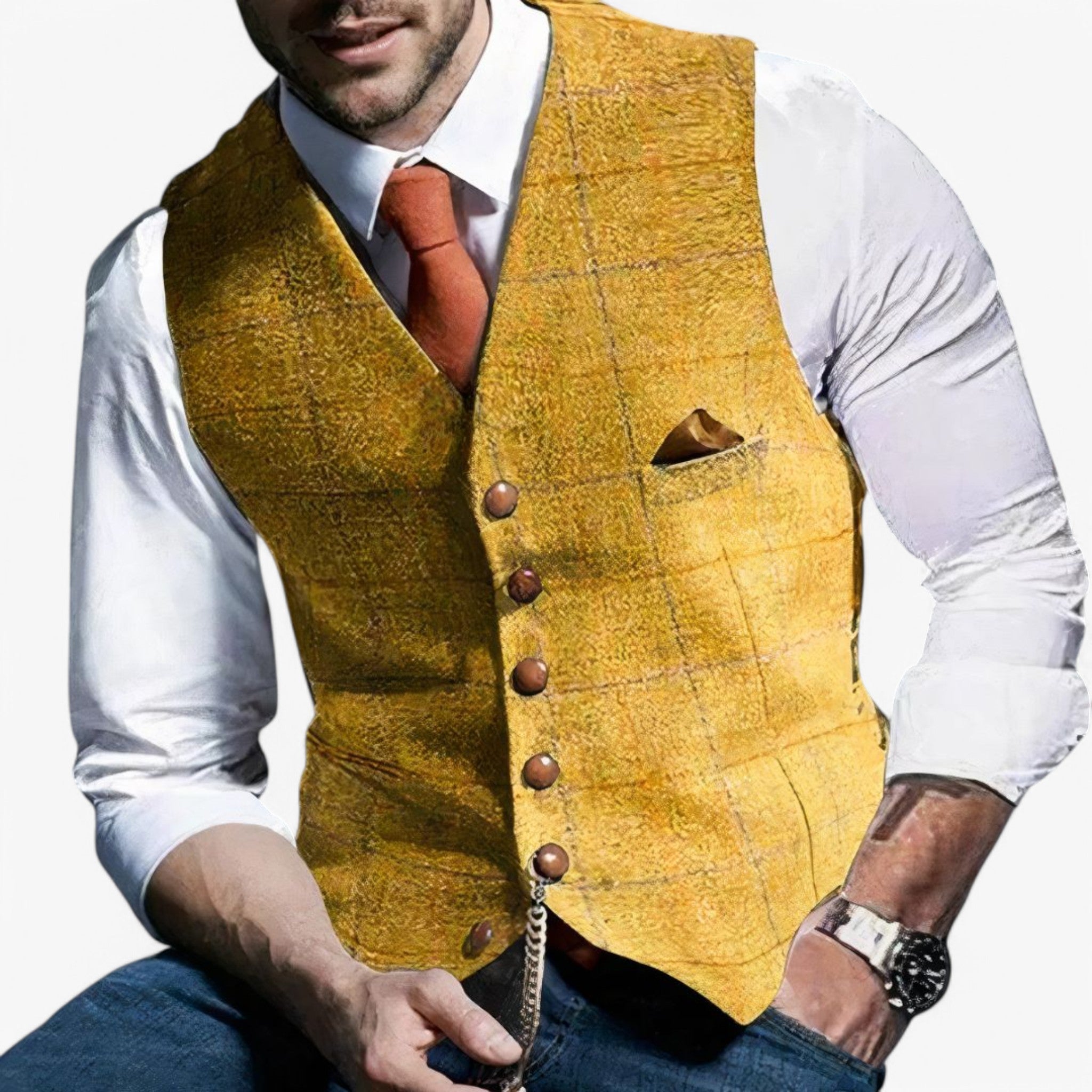 Daniel | Tidsløs herregilet - Gul - men's fashion - {{ product_tags }