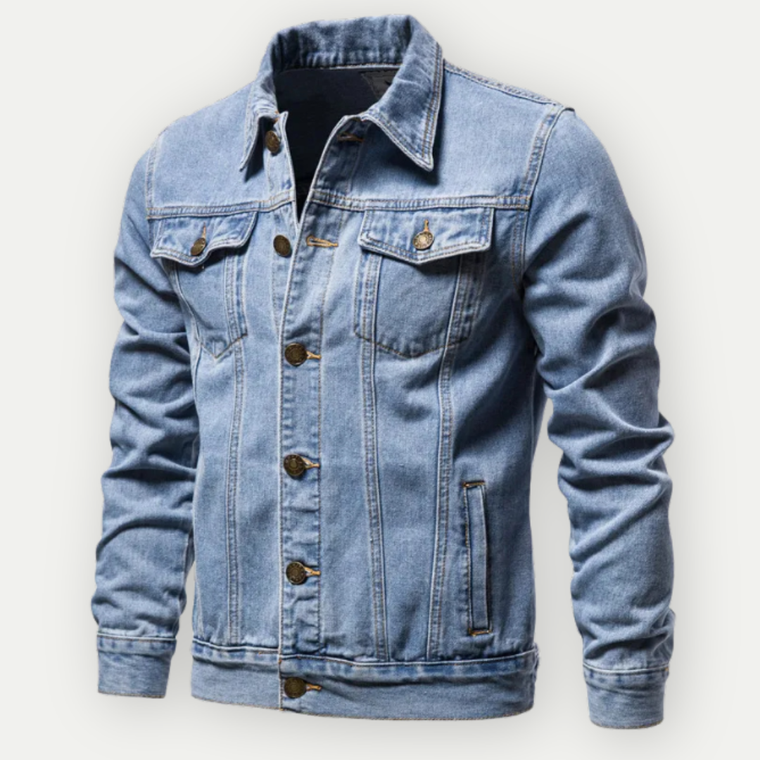 Frederik - Klassisk truckerjakke i jeansmaterial til herrer - Blå - men's fashion - {{ product_tags }