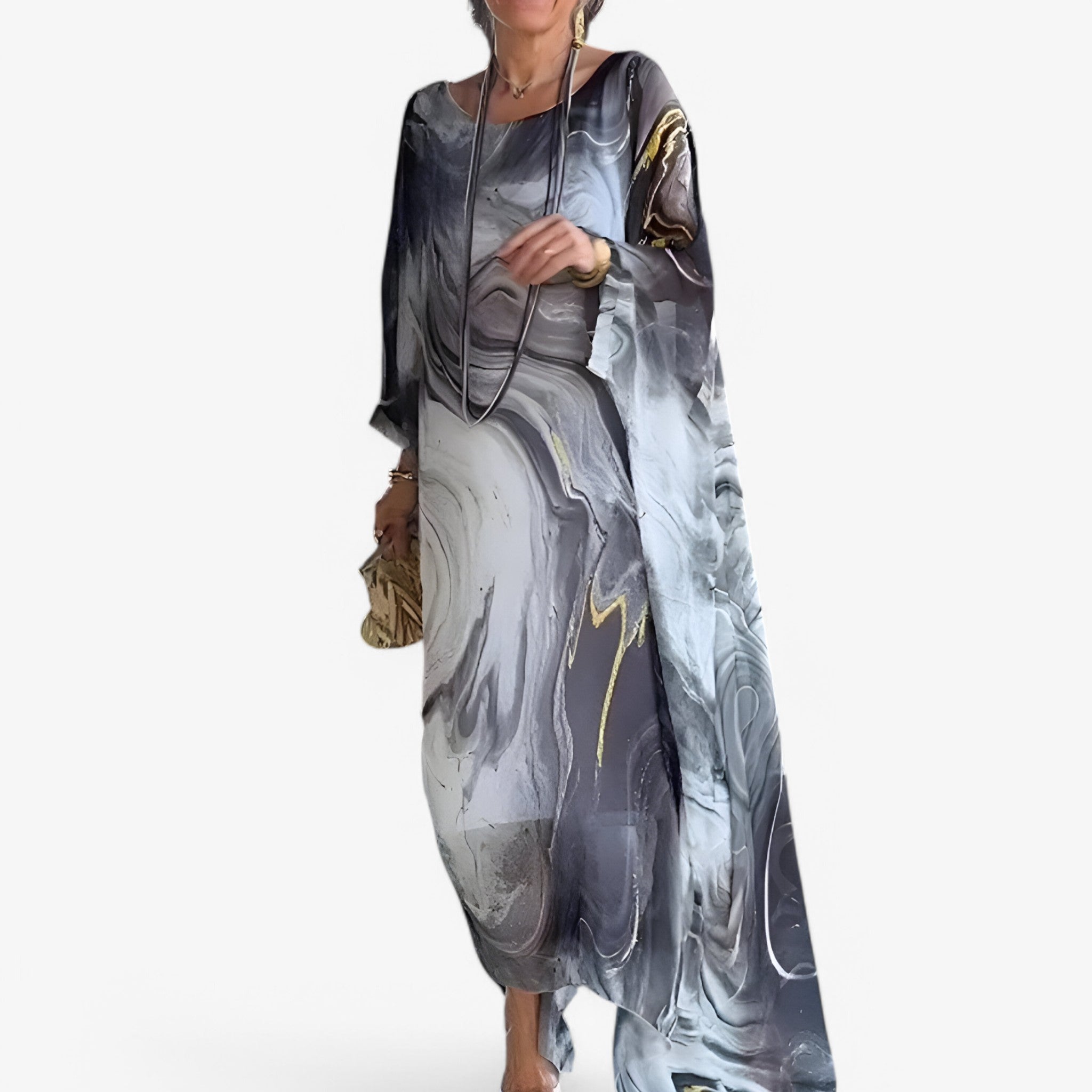 Celeste | Maxi kjole i marmor - Unik og elegant - Grå - women's fashion - {{ product_tags }