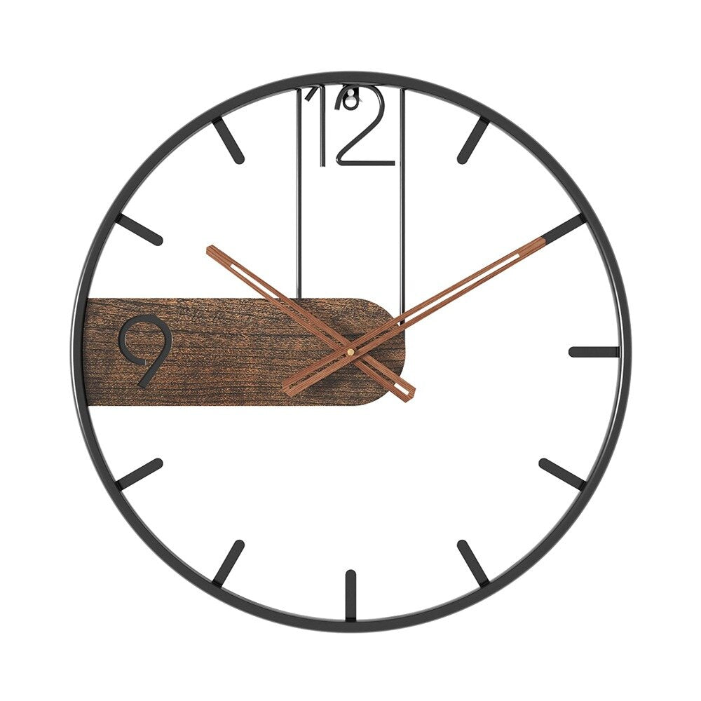 Stål-valnød | Elegant designet ur - Udvid dit rum med et raffineret miks af materialer - - watches - {{ product_tags }