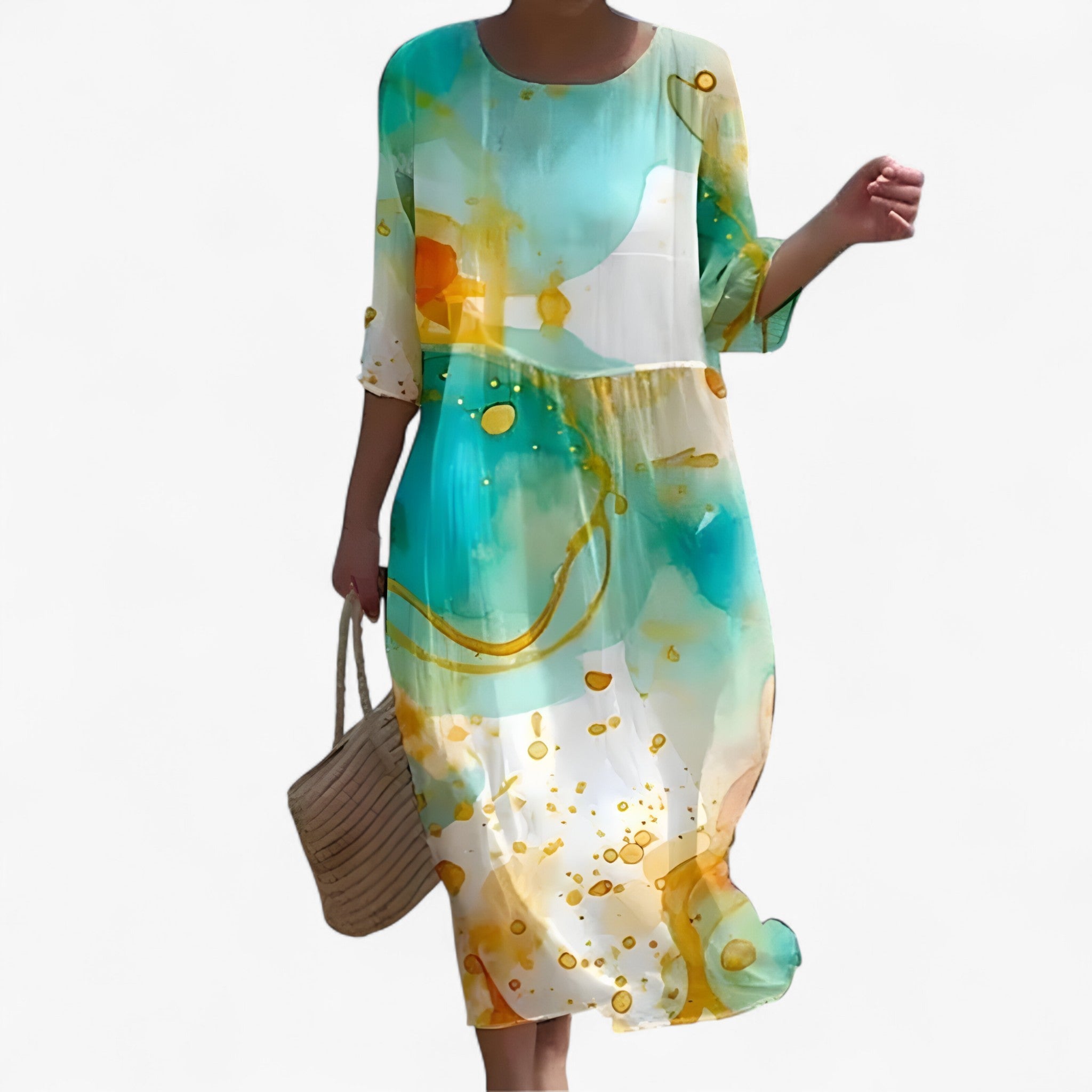Brianna | Elegant Blomsterkjole - Grøn - women's fashion - {{ product_tags }